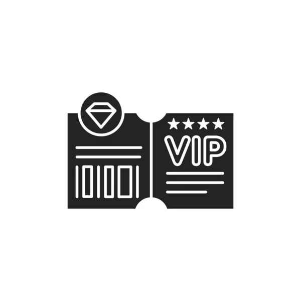 Czarna Ikona Biletu Vip Owskiego Odznaka Klienta Wyłączność Karta Premium — Wektor stockowy