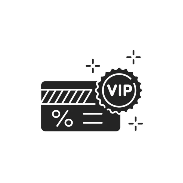Vip Квиток Гліф Чорний Значок Ексклюзивний Бейдж Клієнтів Преміум Картка — стоковий вектор