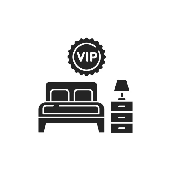 Vip Hotelzimmer Glyphe Schwarzes Symbol Luxus Service Anmeldung Für Webseite — Stockvektor