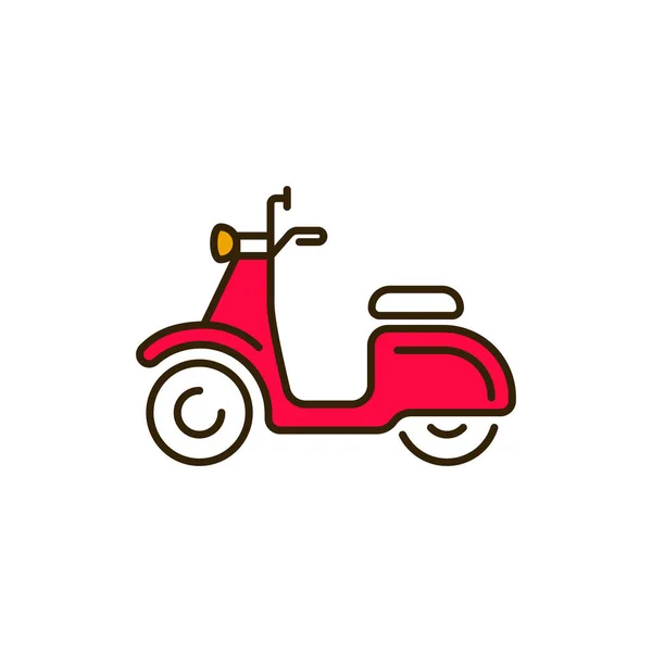 Scooter Color Line Icon City Transport Rental Pictogram Web Mobile — Stock Vector