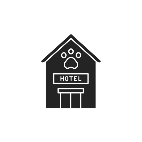 Animal Hotel Glyph Black Icon Place People Can Leave Pets — Stock Vector