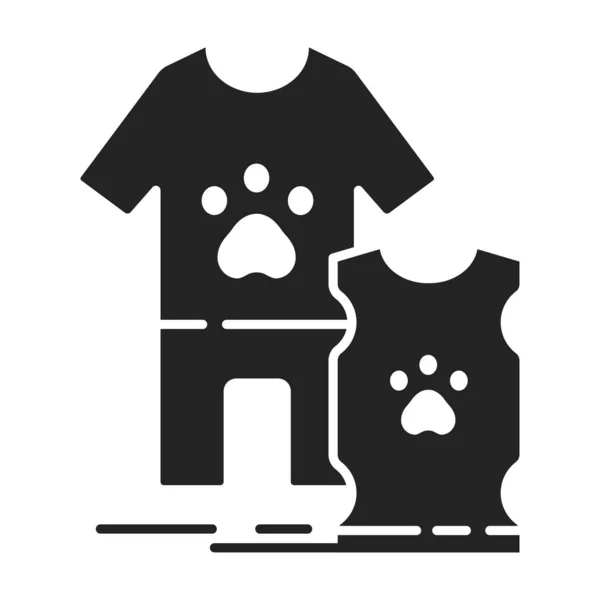 Ρούχα Για Κατοικίδια Ζώα Μαύρο Ανάγλυφο Εικονίδιο Διαφορετικοί Τύποι Ρούχων — Διανυσματικό Αρχείο