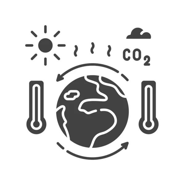 Czarna Ikona Glifów Zmiany Klimatu Problemy Środowiskowe Zarejestruj Się Stronie — Wektor stockowy