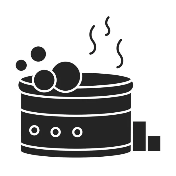 Jacuzzi black glyph icon. A hot tub or whirlpool bath with underwater jets that massage the body. Pictogram for web page, mobile app, promo. UI UX GUI design element. — Stock Vector