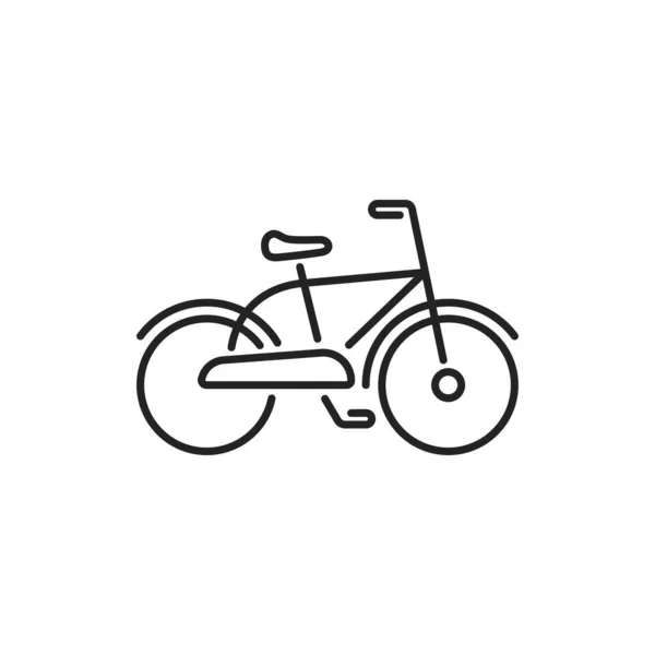 Fiets Zwarte Lijn Pictogram Verhuur Van Stadsvervoer Pictogram Voor Web — Stockvector