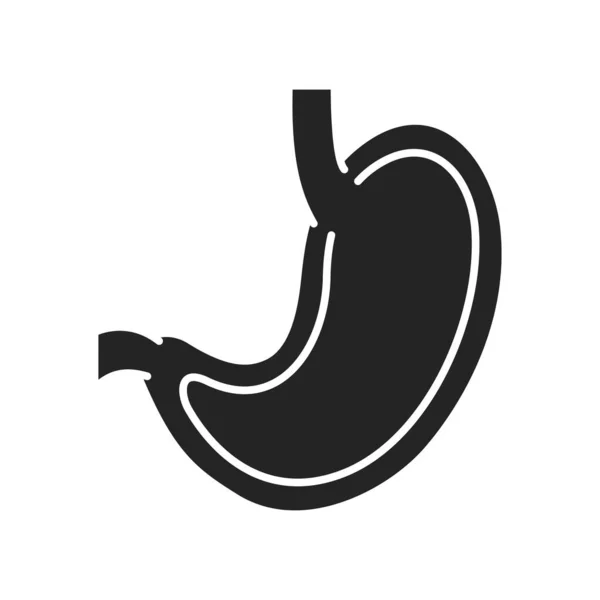 Gastroenterologi Svart Glyf Ikon Magen Linje Färg Ikon Begreppet Mänskligt — Stock vektor