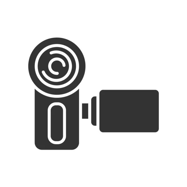 Action Camera Black Glyph Icon Electronic Device Concept Pictogram Web — Stock Vector