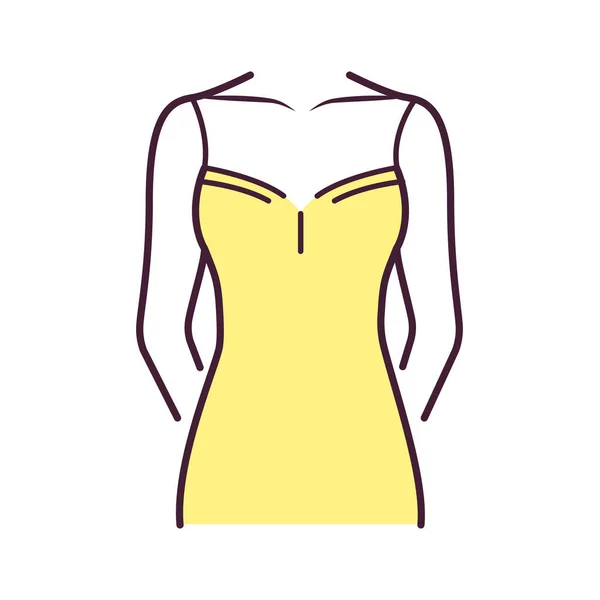 Icono Línea Color Lencería Chemise Tipo Lencería Vestido Dormir Pictograma — Vector de stock