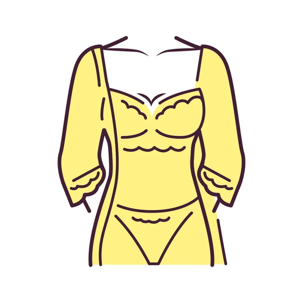 Peignoir Lingerie Kleur Lijn Pictogram Bovenkleding Voor Vrouwen Die Vaak — Stockvector