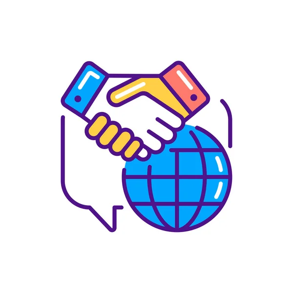 Ikona Dyplomacji Miękkie Umiejętności Piktogram Internetu Aplikacji Mobilnych Promo Element — Wektor stockowy