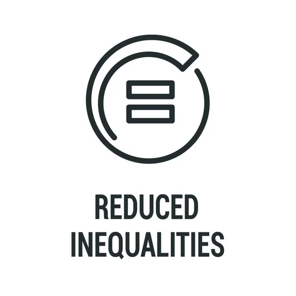 Сокращение Неравенства Черная Иконка Корпоративной Социальной Ответственности Цели Устойчивого Развития — стоковый вектор