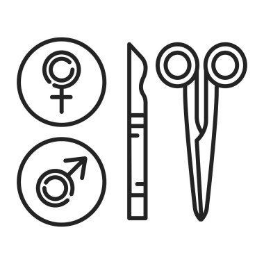 Sterilizasyon siyah çizgi simgesi. Doğum kontrol hapı. Web sayfası için piktogram, mobil uygulama, tanıtım. UI UX GUI tasarım elemanı. Düzenlenebilir vuruş.