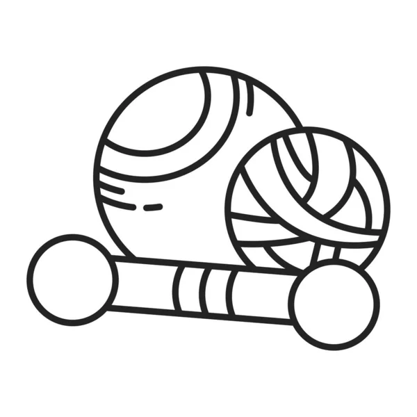 Игрушки Питомцев Черная Линия Значка Вещи Которыми Могут Играть Домашние — стоковый вектор