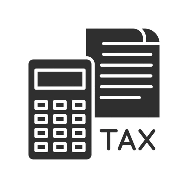 Ikona Výpočetního Vektoru Černého Glyfu Daňové Správy Zpráva Finanční Výkazy — Stockový vektor