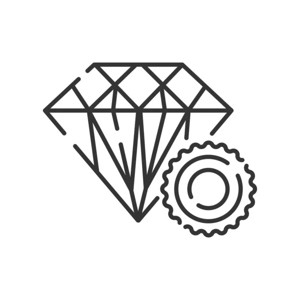 ダイヤモンド宝石のラインカラーアイコン 優勝トロフィー ジュエリーコンセプト Webページ モバイルアプリ ボタン ロゴにサインインします ベクトル分離ボタン 編集可能なストローク — ストックベクタ