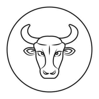Taurus siyah çizgi ikonu. Zodiac burcu. Astroloji ve yıldız falı. Kehanetler ve insan karakteri. Toprak elementi. Cetvel Venüs. UI UX GUI tasarım elemanı. Düzenlenebilir vuruş