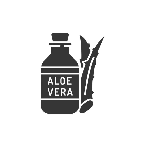Icona Glifo Nero All Olio Aloe Olio Aloe Liquido Viscoso — Vettoriale Stock