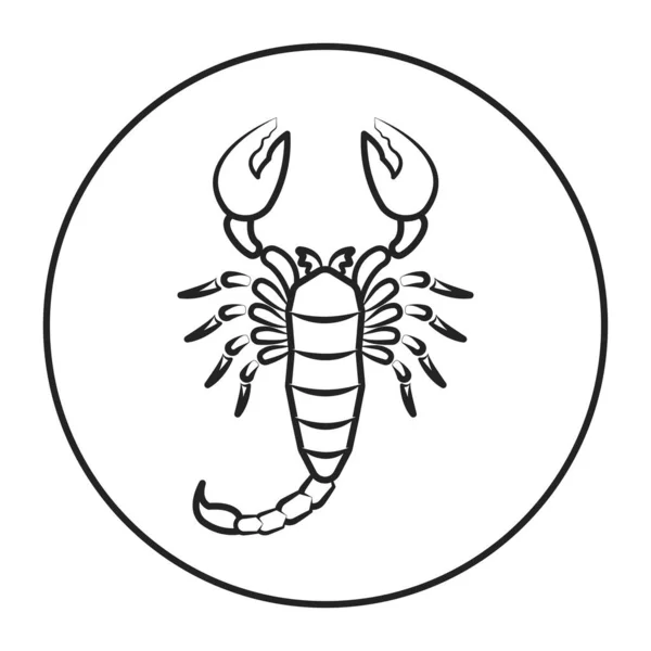 Icona Della Linea Nera Scorpione Segno Zodiacale Astrologia Oroscopo Previsioni — Vettoriale Stock