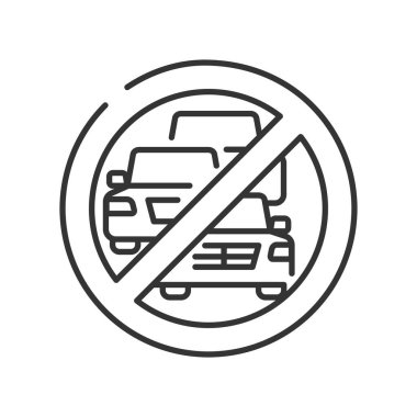 Acil fren destek renk çizgisi simgesi. Güvenlik mesafesi. Çarpışma uyarısı kavramı. Sürücüsüz araba. Web sayfası için piktogram, mobil uygulama, tanıtım. UI UX GUI tasarım elemanı. Düzenlenebilir vuruş.