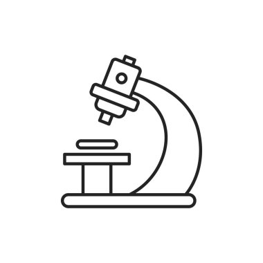 Mikroskop siyah çizgi simgesi. Tıbbi ve bilimsel kavram. Laboratuvar teşhisi. İnternet için piktogram, mobil uygulama, tanıtım. UI UX tasarım ögesi