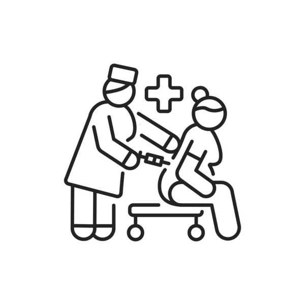 孕妇个人麻醉黑线图标 移动应用 弹药的象形文字 Ux设计元素 — 图库矢量图片