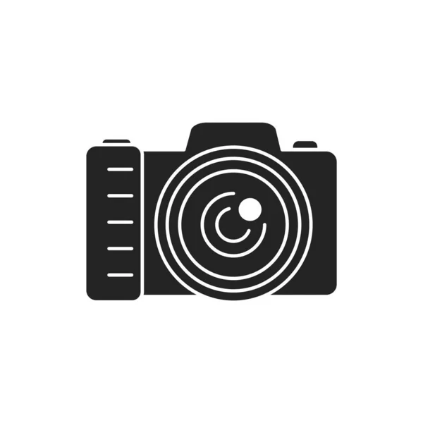 Photo Camera Black Glyph Icon Photo Session Electronic Device Taking — Stock Vector