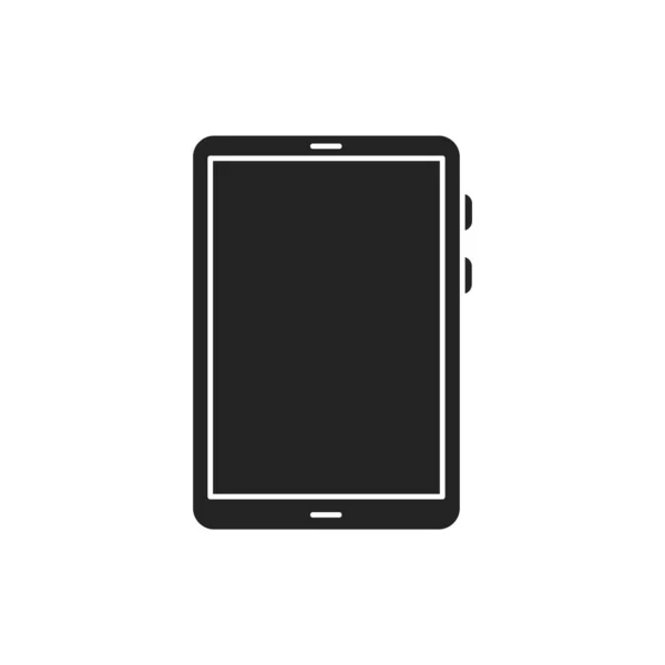Tablet υπολογιστή μαύρο glyph εικονίδιο. Μπροστά. Ηλεκτρονική συσκευή. Εικονόγραμμα για ιστοσελίδα, mobile app, promo. — Διανυσματικό Αρχείο