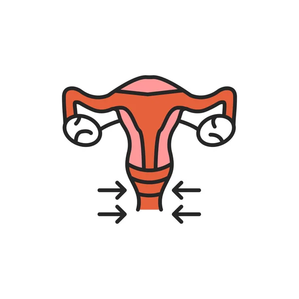 Icono de color de línea de sistema reproductor femenino plástico íntimo. Firme para la página web, aplicación móvil, botón, logotipo. Elemento aislado vectorial. Carrera editable. — Vector de stock