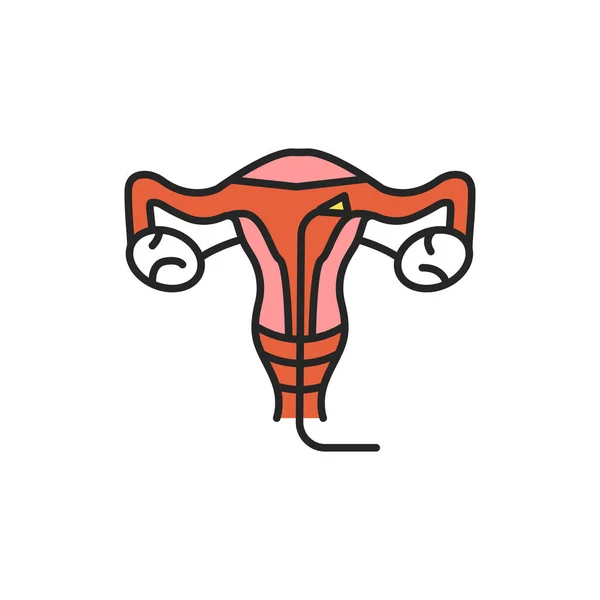 Laser treatment cervical pathology color line icon. Female reproductive system checkup. Sign for web page, mobile app, button, logo. Vector isolated element. Editable stroke. — Stock Vector