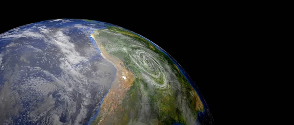 Extremeley podrobně a realisticky s vysokým rozlišením 3D ilustrace hurikánu. Střílí z vesmíru. Prvky tohoto obrazu předkládá NASA. — Stock fotografie