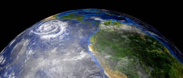 极端详细和现实的高分辨率3D插图的飓风。从太空拍摄。这张图片的元素是由美国宇航局提供的. — 图库照片