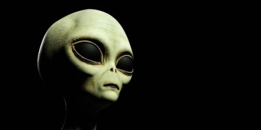Gri bir uzaylı son derece detaylı ve gerçekçi yüksek çözünürlüklü 3D Illustration