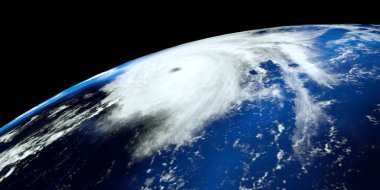 Atlantik Denizi 'nde bir kasırga son derece detaylı ve gerçekçi yüksek çözünürlüklü 3D Illustration. Uzay 'dan vuruldu. Bu görüntünün elemanları NASA tarafından döşenmiştir.