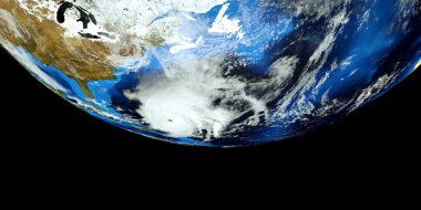 Bir Hurricane son derece ayrıntılı ve gerçekçi yüksek çözünürlüklü 3D Illustration. Uzay 'dan vuruldu. Bu görüntünün elemanları NASA tarafından döşenmiştir.