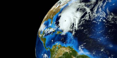 Bir Hurricane son derece ayrıntılı ve gerçekçi yüksek çözünürlüklü 3D Illustration. Uzay 'dan vuruldu. Bu görüntünün elemanları NASA tarafından döşenmiştir.