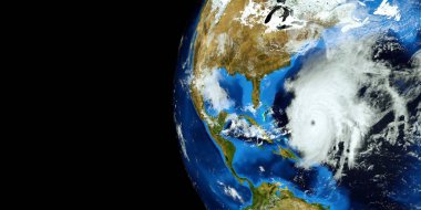 Bir Hurricane son derece ayrıntılı ve gerçekçi yüksek çözünürlüklü 3D Illustration. Uzay 'dan vuruldu. Bu görüntünün elemanları NASA tarafından döşenmiştir.