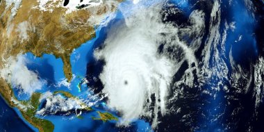 Bir Hurricane son derece ayrıntılı ve gerçekçi yüksek çözünürlüklü 3D Illustration. Uzay 'dan vuruldu. Bu görüntünün elemanları NASA tarafından döşenmiştir.