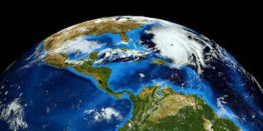 Bir Hurricane son derece ayrıntılı ve gerçekçi yüksek çözünürlüklü 3D Illustration. Uzay 'dan vuruldu. Bu görüntünün elemanları NASA tarafından döşenmiştir.