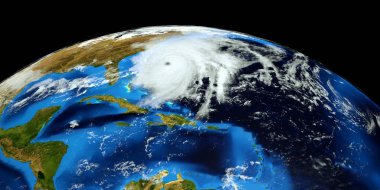 Son derece detaylı ve gerçekçi yüksek çözünürlüklü 3D Illustration Florence Hurricane ABD Doğu Sahili yaklaşıyor. Uzay 'dan vuruldu. Bu görüntünün elemanları NASA tarafından döşenmiştir.