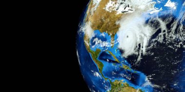 Son derece detaylı ve gerçekçi yüksek çözünürlüklü 3D Illustration Florence Hurricane ABD Doğu Sahili yaklaşıyor. Uzay 'dan vuruldu. Bu görüntünün elemanları NASA tarafından döşenmiştir.