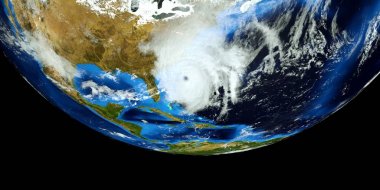 Son derece detaylı ve gerçekçi yüksek çözünürlüklü 3D Illustration Florence Hurricane ABD Doğu Sahili yaklaşıyor. Uzay 'dan vuruldu. Bu görüntünün elemanları NASA tarafından döşenmiştir.