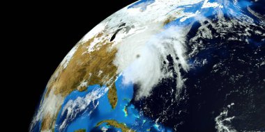 Son derece detaylı ve gerçekçi yüksek çözünürlüklü 3D Illustration Floransa Hurricane ABD Doğu Sahili vurdu. Uzay 'dan vuruldu. Bu görüntünün elemanları NASA tarafından döşenmiştir.
