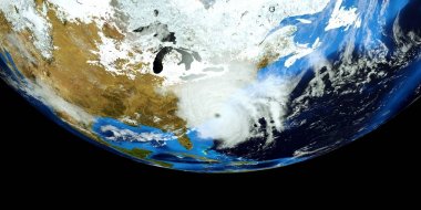 Son derece detaylı ve gerçekçi yüksek çözünürlüklü 3D Illustration Floransa Hurricane ABD Doğu Sahili vurdu. Uzay 'dan vuruldu. Bu görüntünün elemanları NASA tarafından döşenmiştir.