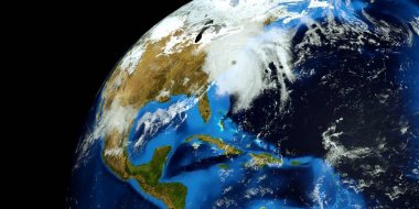 Son derece detaylı ve gerçekçi yüksek çözünürlüklü 3D Illustration Floransa Hurricane ABD Doğu Sahili vurdu. Uzay 'dan vuruldu. Bu görüntünün elemanları NASA tarafından döşenmiştir.