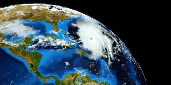 Extremely detailed and realistic high resolution 3D illustration of a Hurricane. Shot from Space. Elements of this image are furnished by Nasa. — Stock Photo, Image