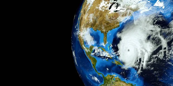 Ilustración 3D de alta resolución extremadamente detallada y realista de un huracán. Disparo desde el espacio. Elementos de esta imagen son proporcionados por la Nasa . — Foto de Stock