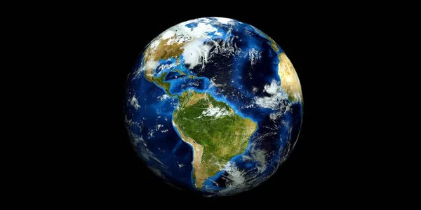 Zeer gedetailleerde en realistische hoge resolutie 3D illustratie van de Orkaan Florence nadert de Amerikaanse oostkust. Geschoten vanuit de ruimte. Elementen van dit beeld zijn ingericht door NASA. — Stockfoto