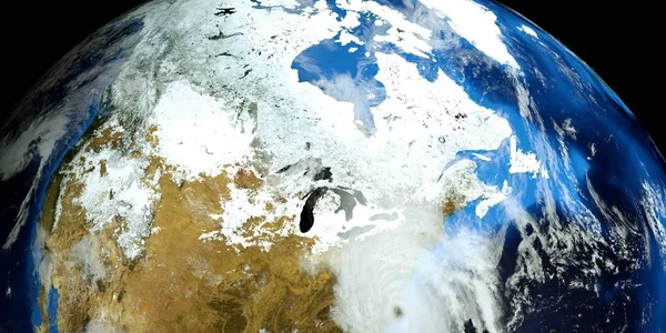 Illustration 3D haute résolution extrêmement détaillée et réaliste de l'ouragan Florence frappant la côte est des États-Unis. Tiré de l'espace. Les éléments de cette image sont fournis par Nasa . — Photo