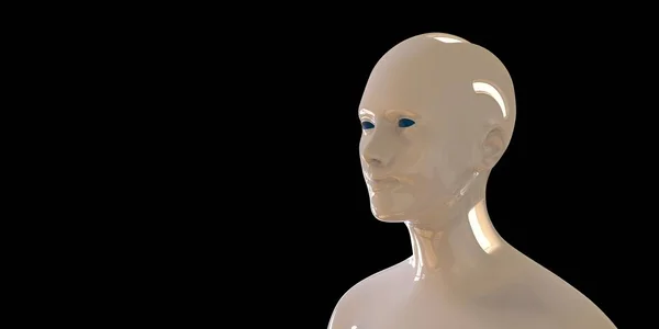 Rendkívül részletes és reális nagy felbontású 3D illusztrálja a humanoid Android — Stock Fotó