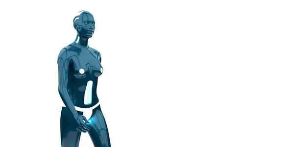 Надзвичайно деталізована та реалістична 3d ілюстрація гуманоїдного андроїда — стокове фото